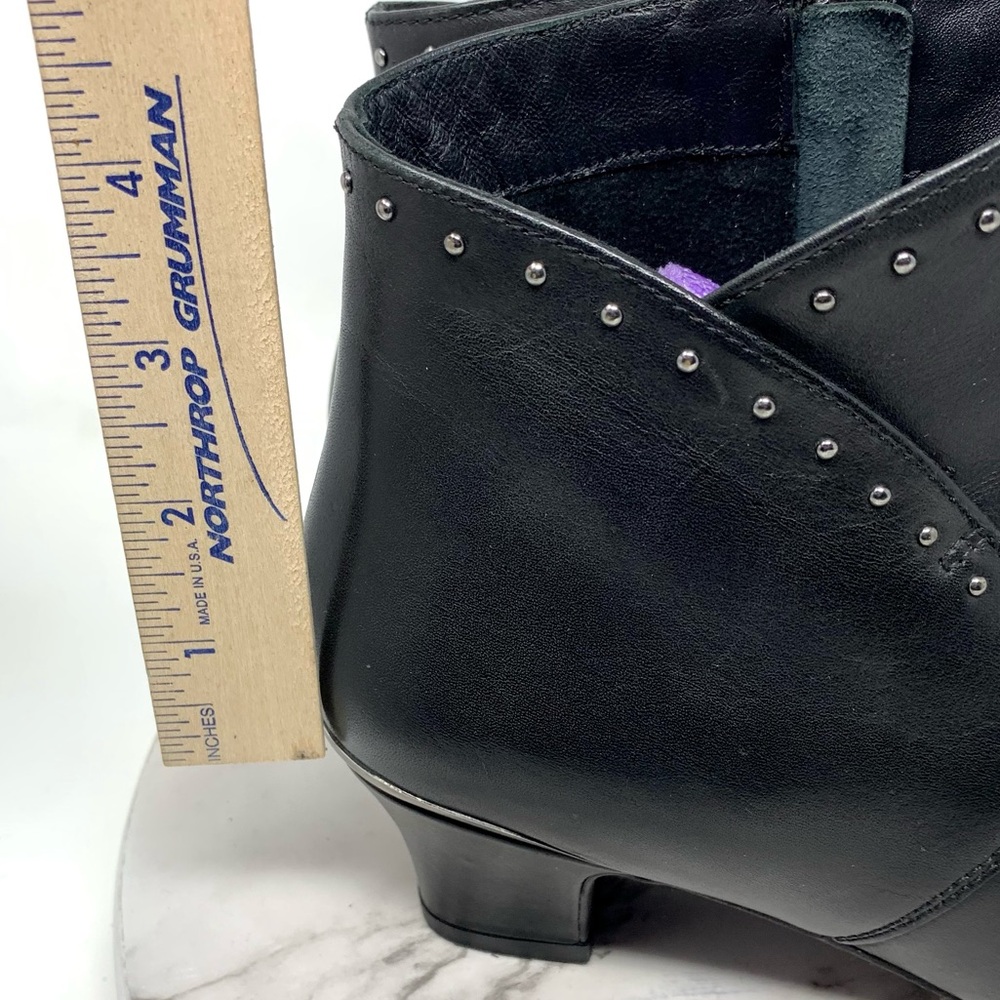 Hotter Dallas Micro Studs Leather Heeled Comfort Boots 10 Neutral Edgy Classic - Picture 15 of 16